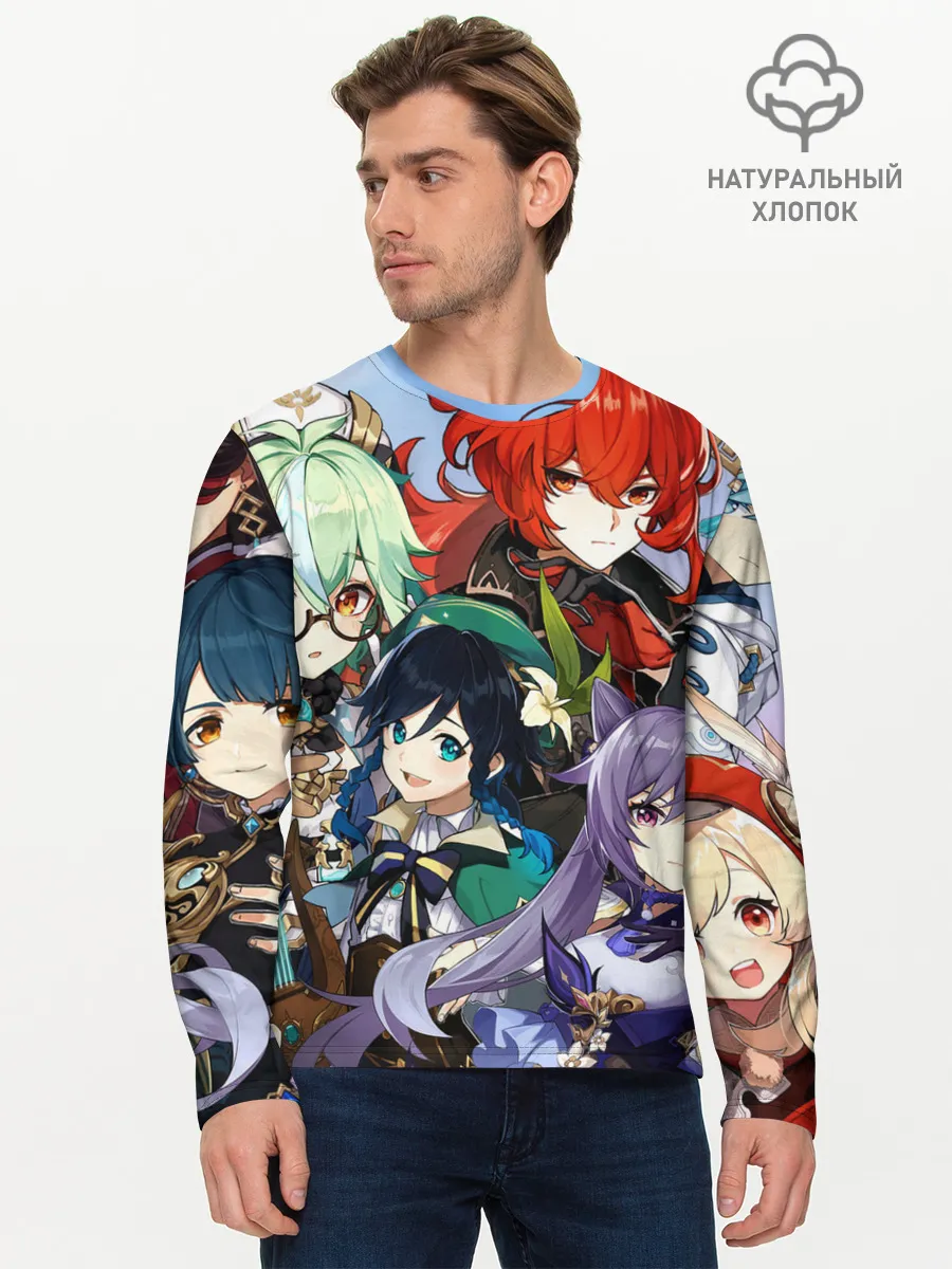 Мужской лонгслив базовый / Персонажи Genshin Impact