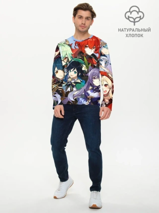 Мужской лонгслив базовый / Персонажи Genshin Impact