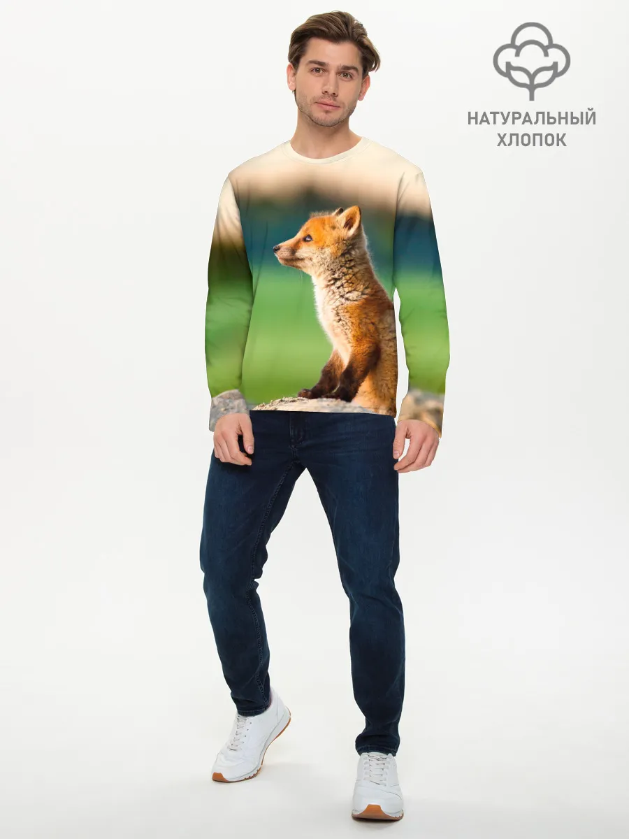 Мужской лонгслив базовый / Лиса