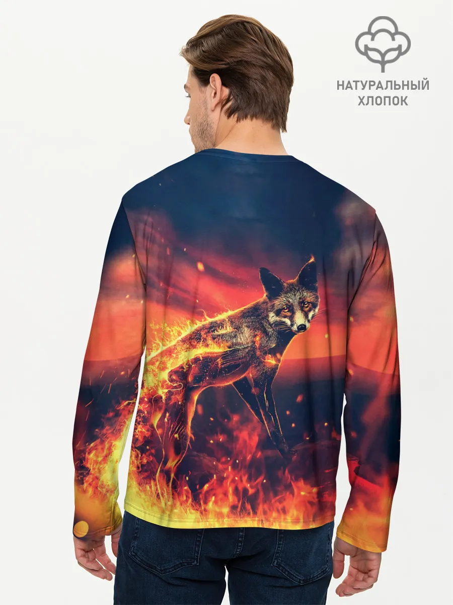 Мужской лонгслив базовый / Огненная лиса