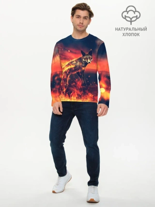 Мужской лонгслив базовый / Огненная лиса