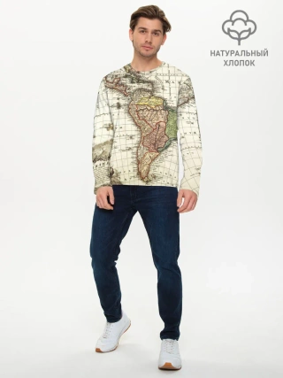 Мужской лонгслив базовый / ВИНТАЖНАЯ КАРТА