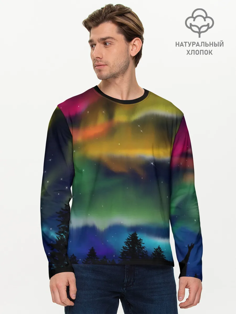 Мужской лонгслив базовый / Северное сияние
