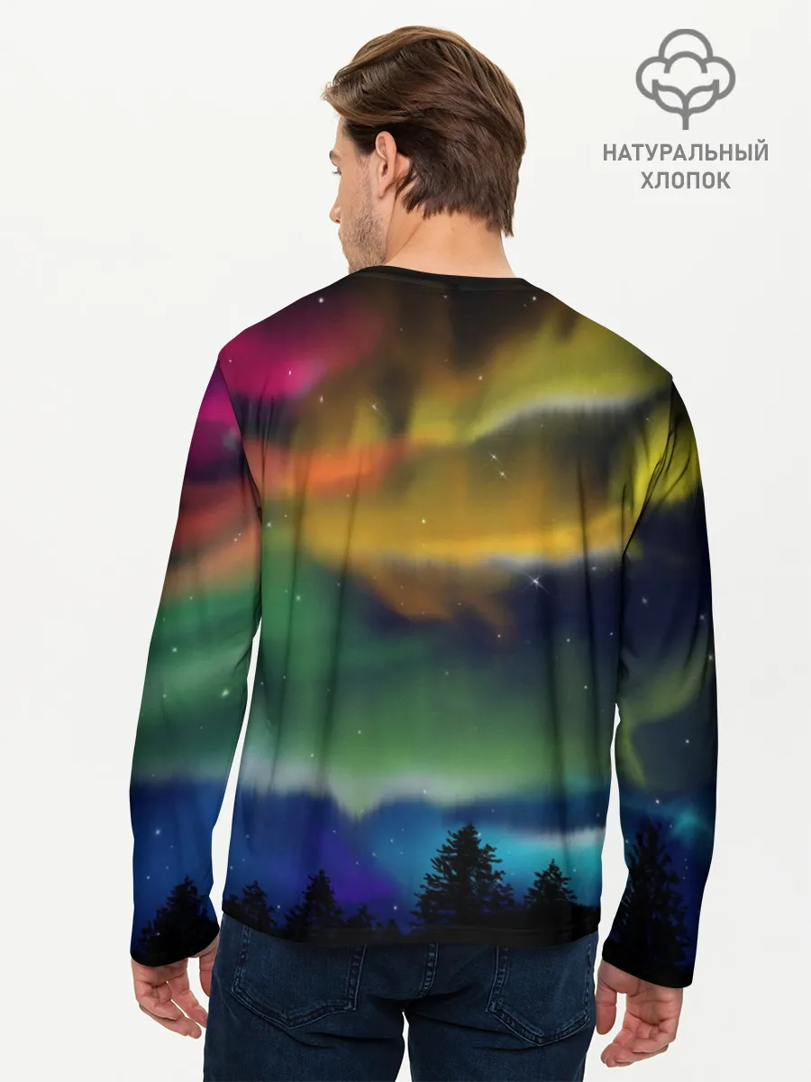 Мужской лонгслив базовый / Северное сияние