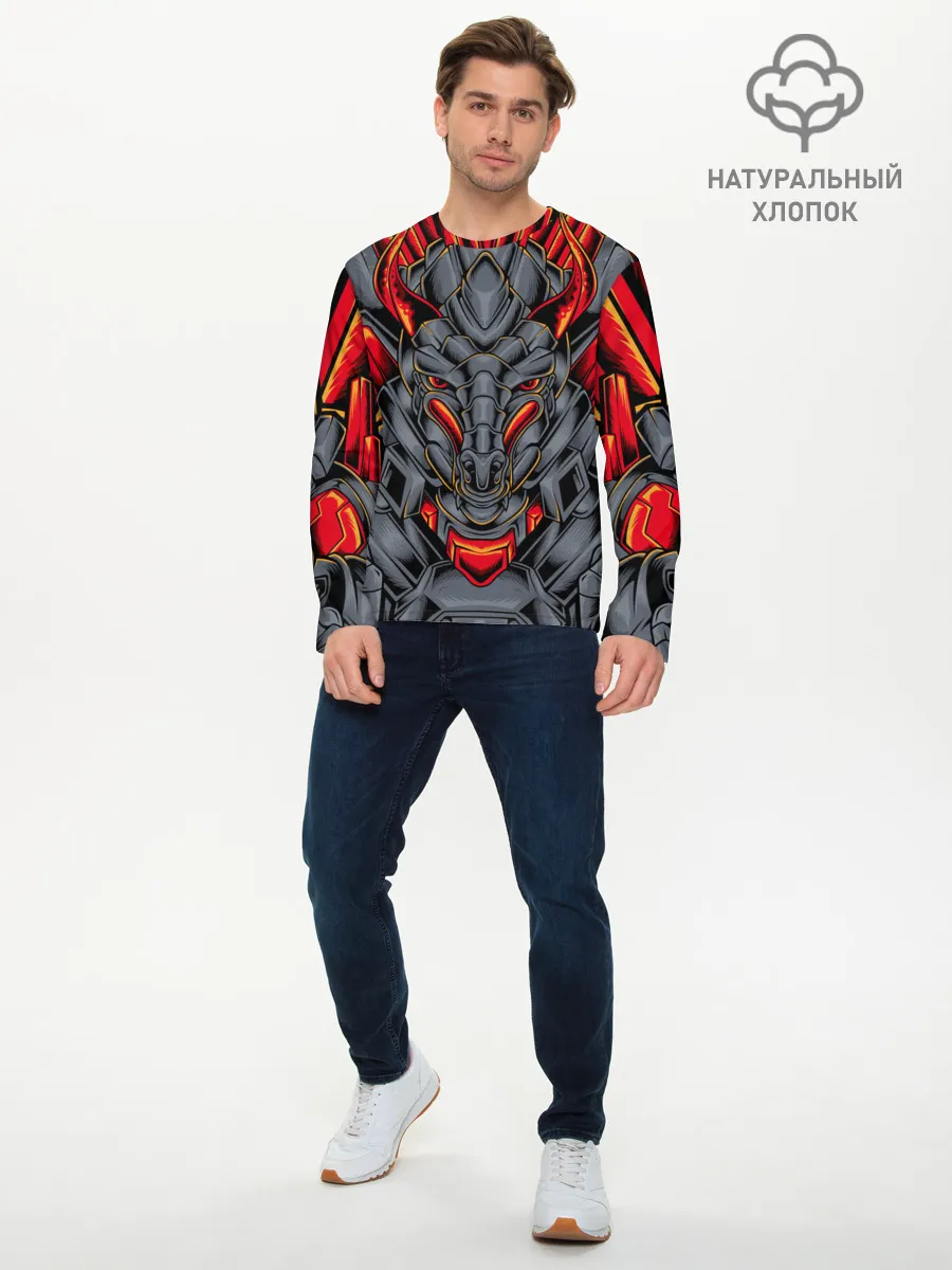 Мужской лонгслив базовый / Механический дракон