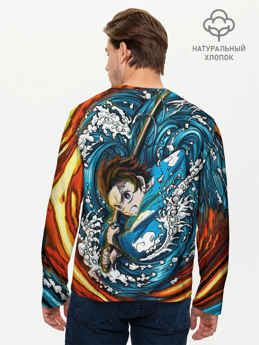 Мужской лонгслив базовый / Танджиро Камадо Клинок демонов