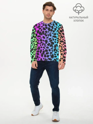 Мужской лонгслив базовый / Неоновый градиент