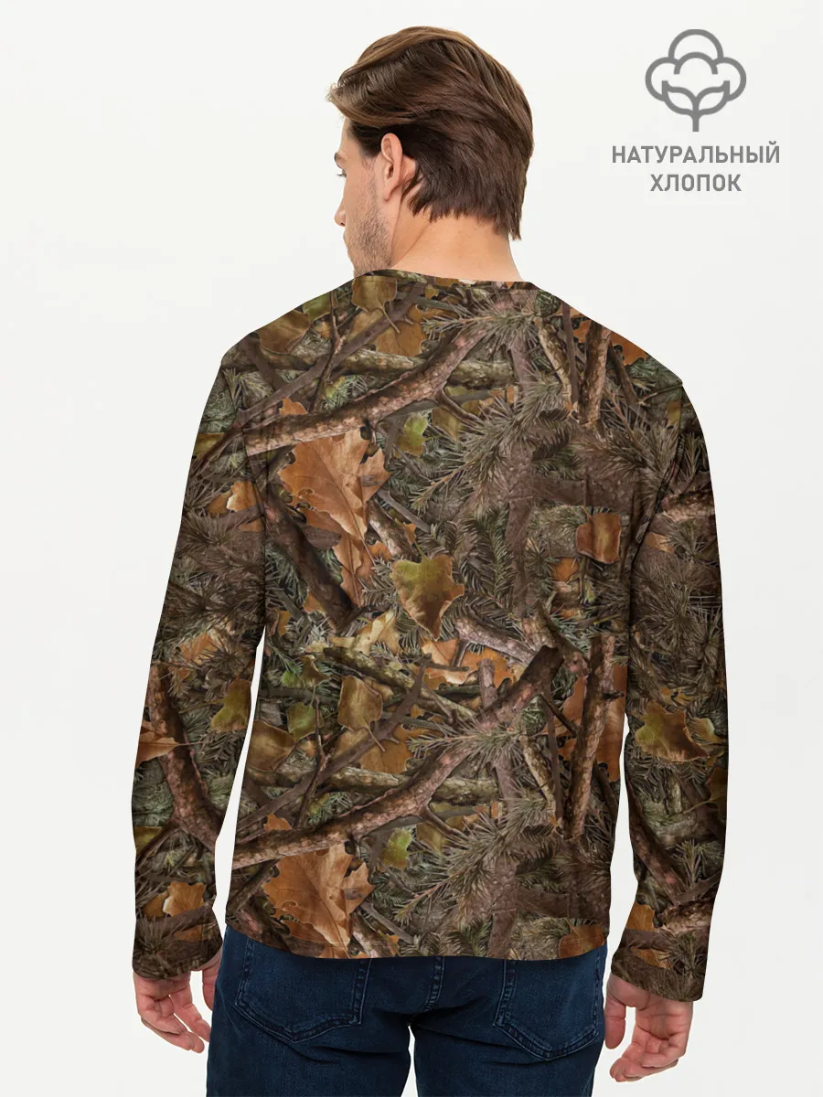 Мужской лонгслив базовый / Охотничий камуфляж