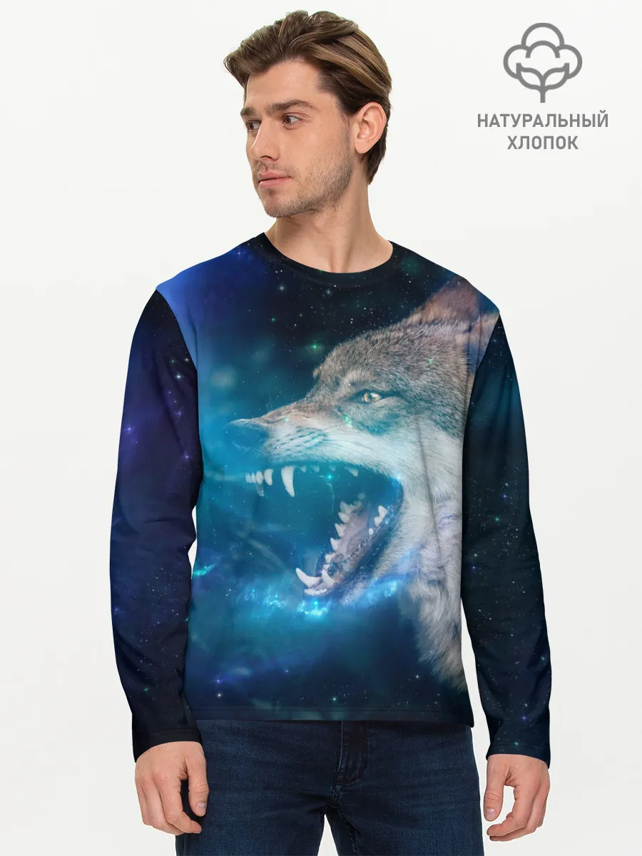 Мужской лонгслив базовый / Волчара Юморит