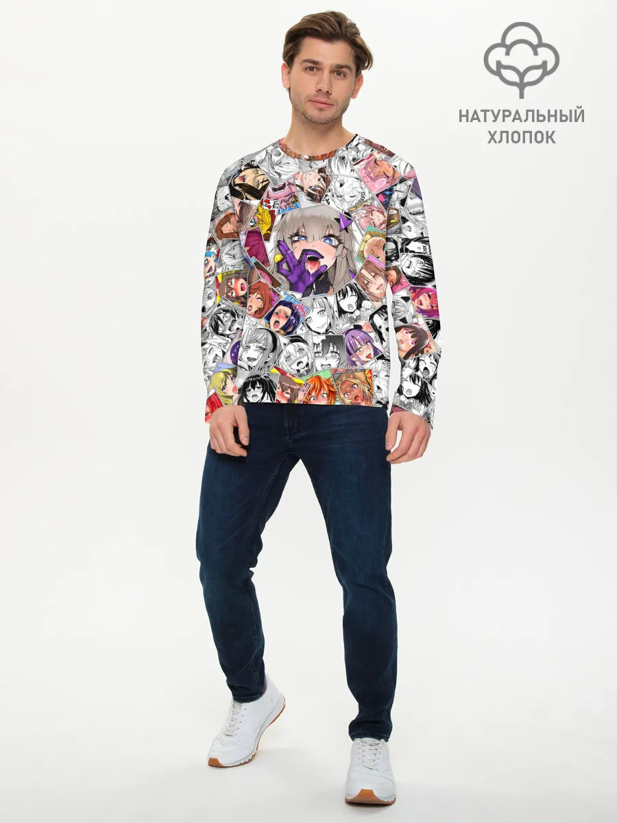 Мужской лонгслив базовый / Ahegao завихрение