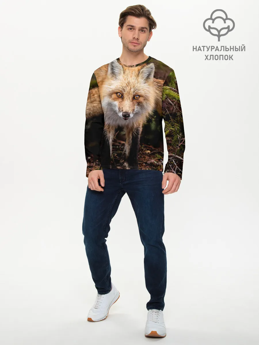 Мужской лонгслив базовый / Лиса