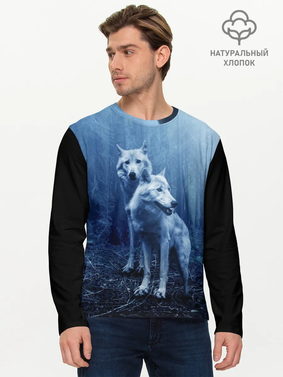 Мужской лонгслив базовый / Волки