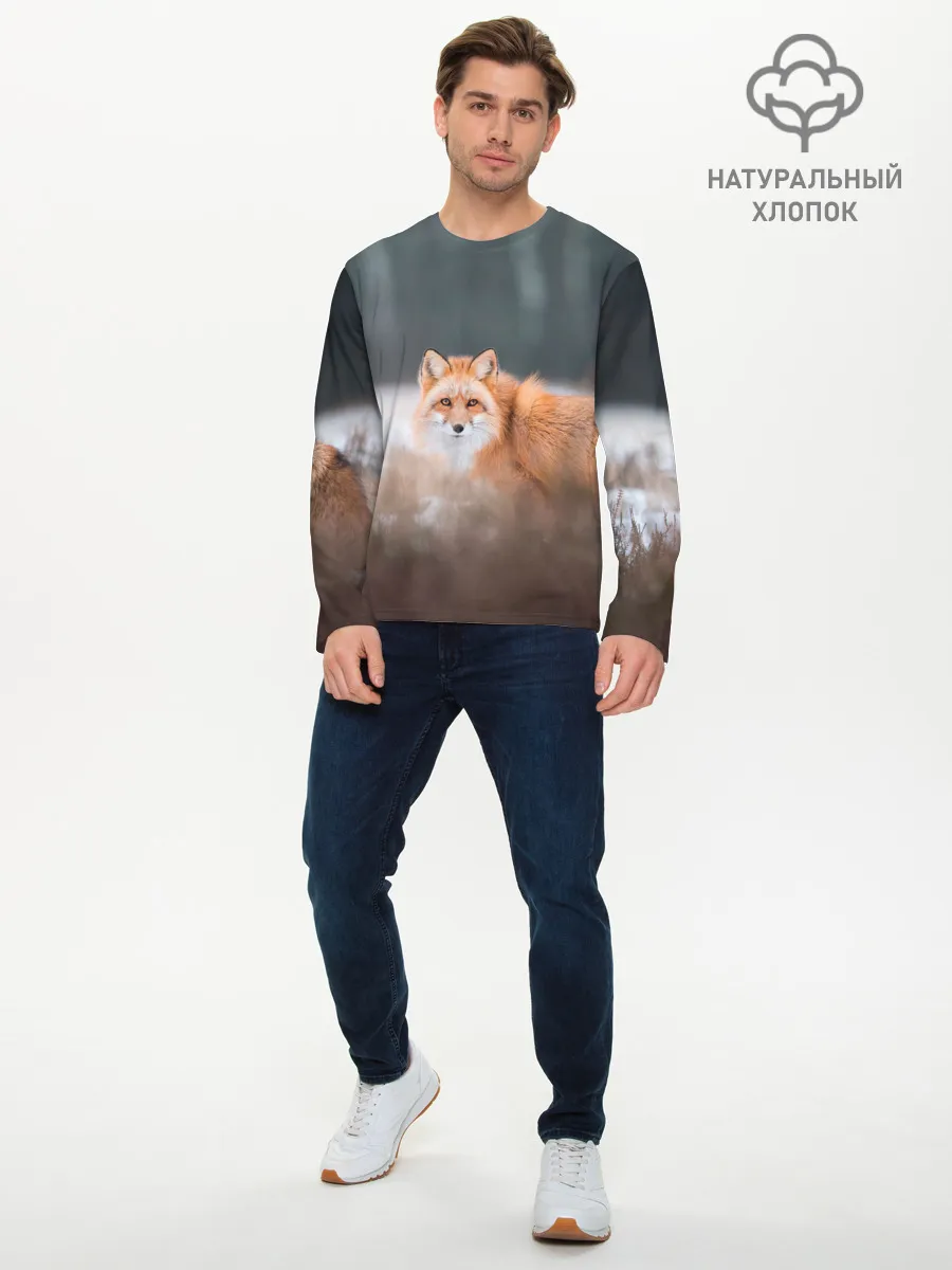 Мужской лонгслив базовый / Лиса