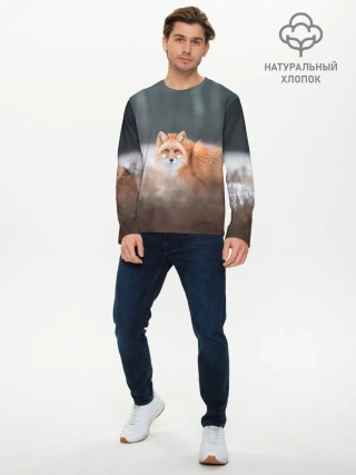 Мужской лонгслив базовый / Лиса