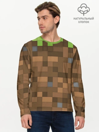 Мужской лонгслив базовый / Minecraft камуфляж