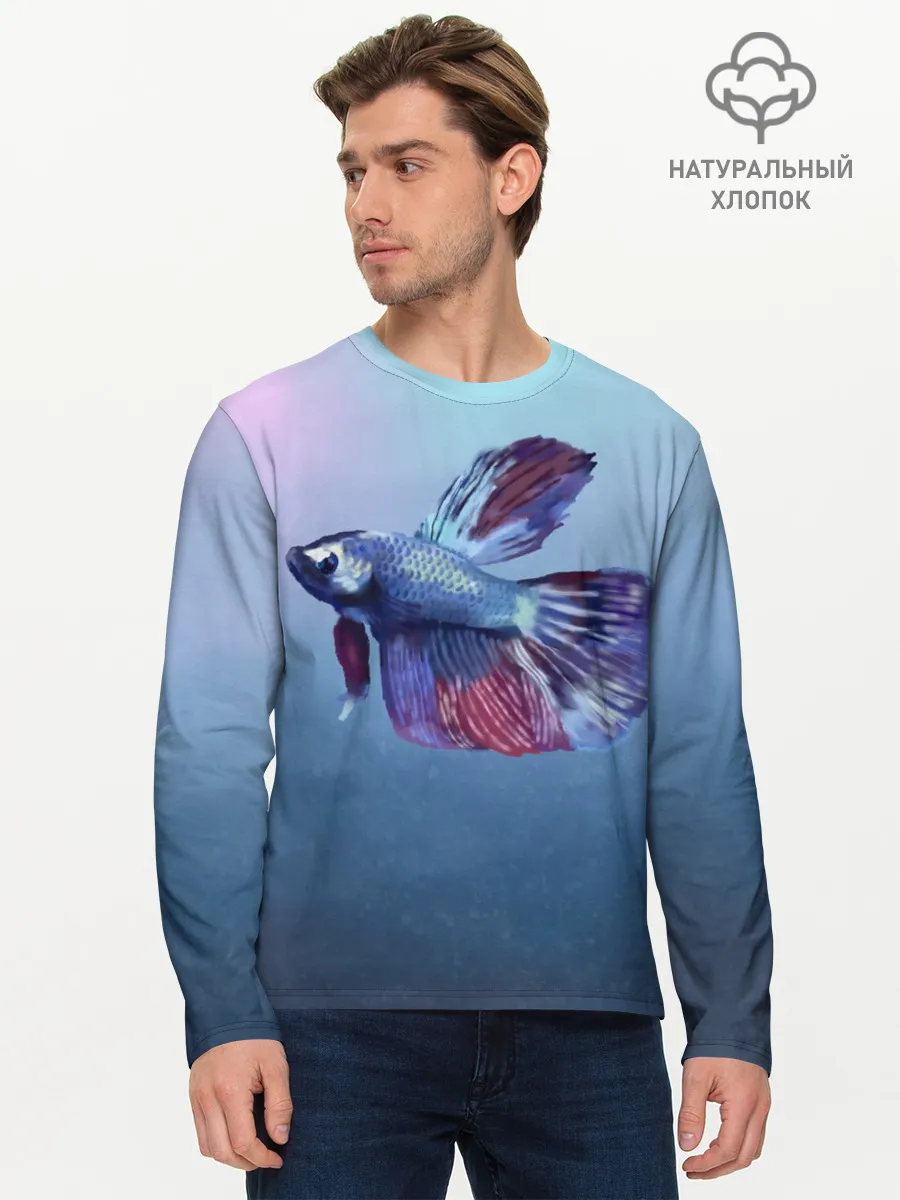 Мужской лонгслив базовый / Рыбка