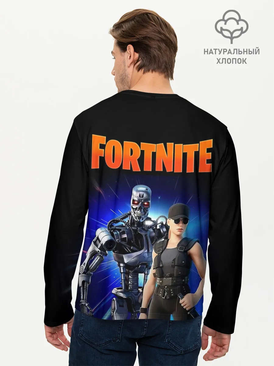 Мужской лонгслив базовый / Fortnite терминатор