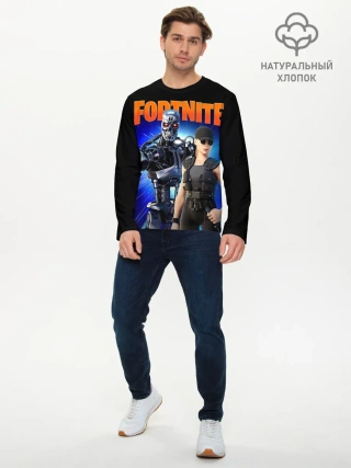 Мужской лонгслив базовый / Fortnite терминатор