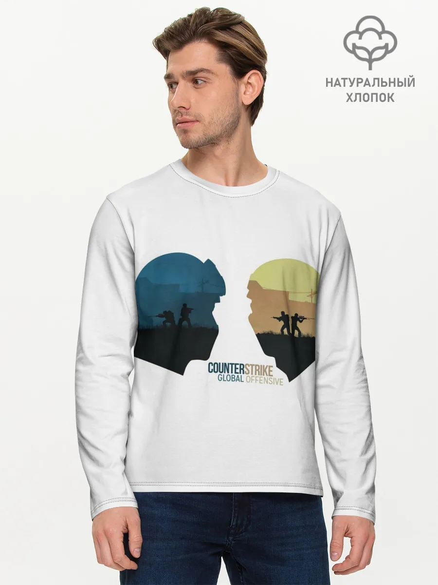 Мужской лонгслив базовый / Counter strike