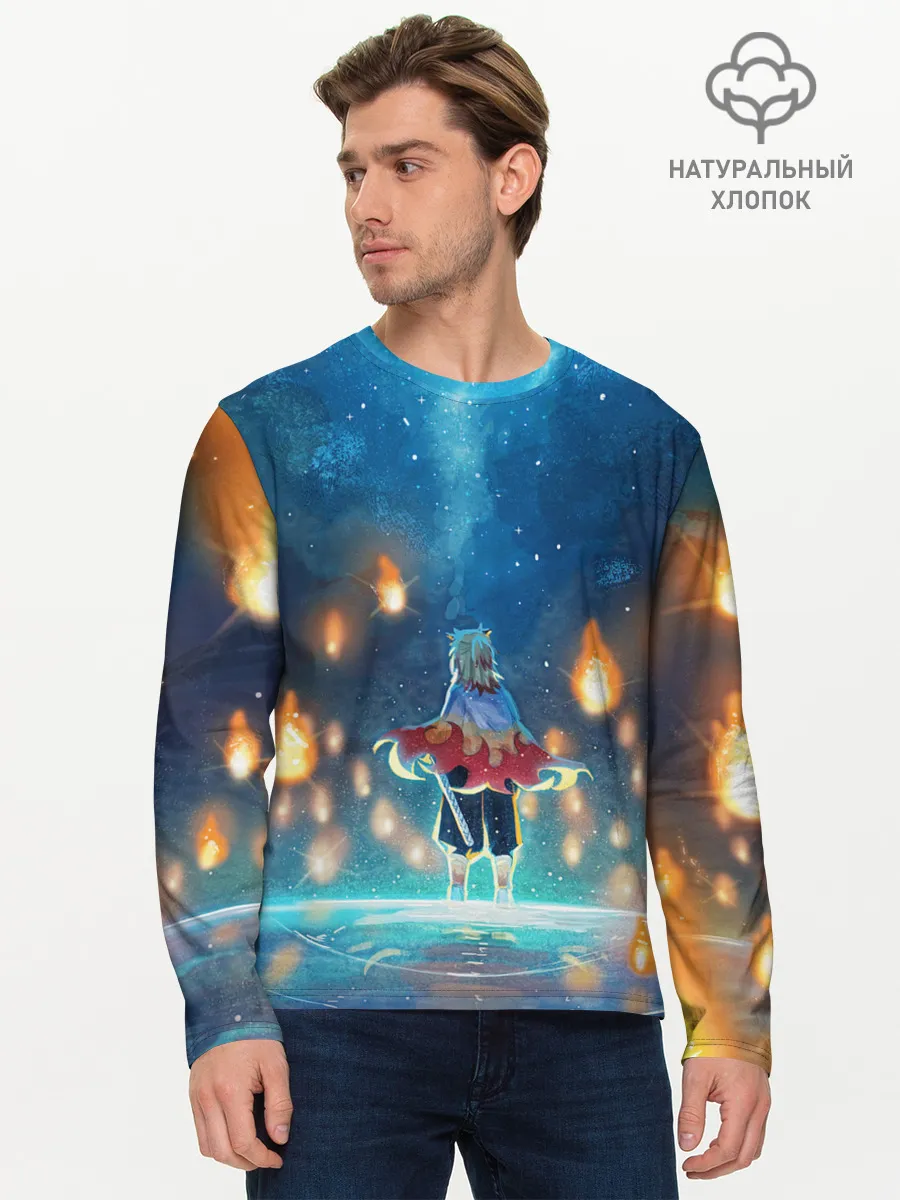 Мужской лонгслив базовый / Ренгоку Кёджуро Клинок демонов