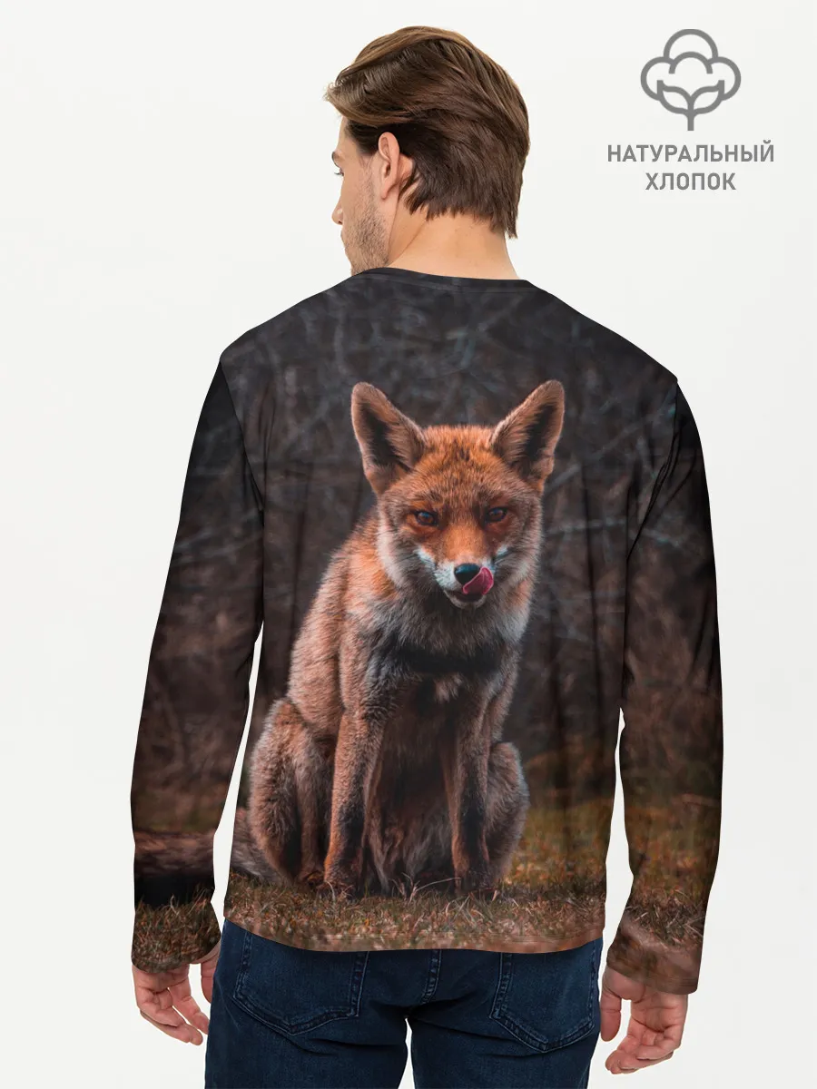 Мужской лонгслив базовый / Хищная лисица