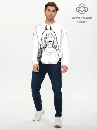 Мужской лонгслив базовый / Black and White Anime