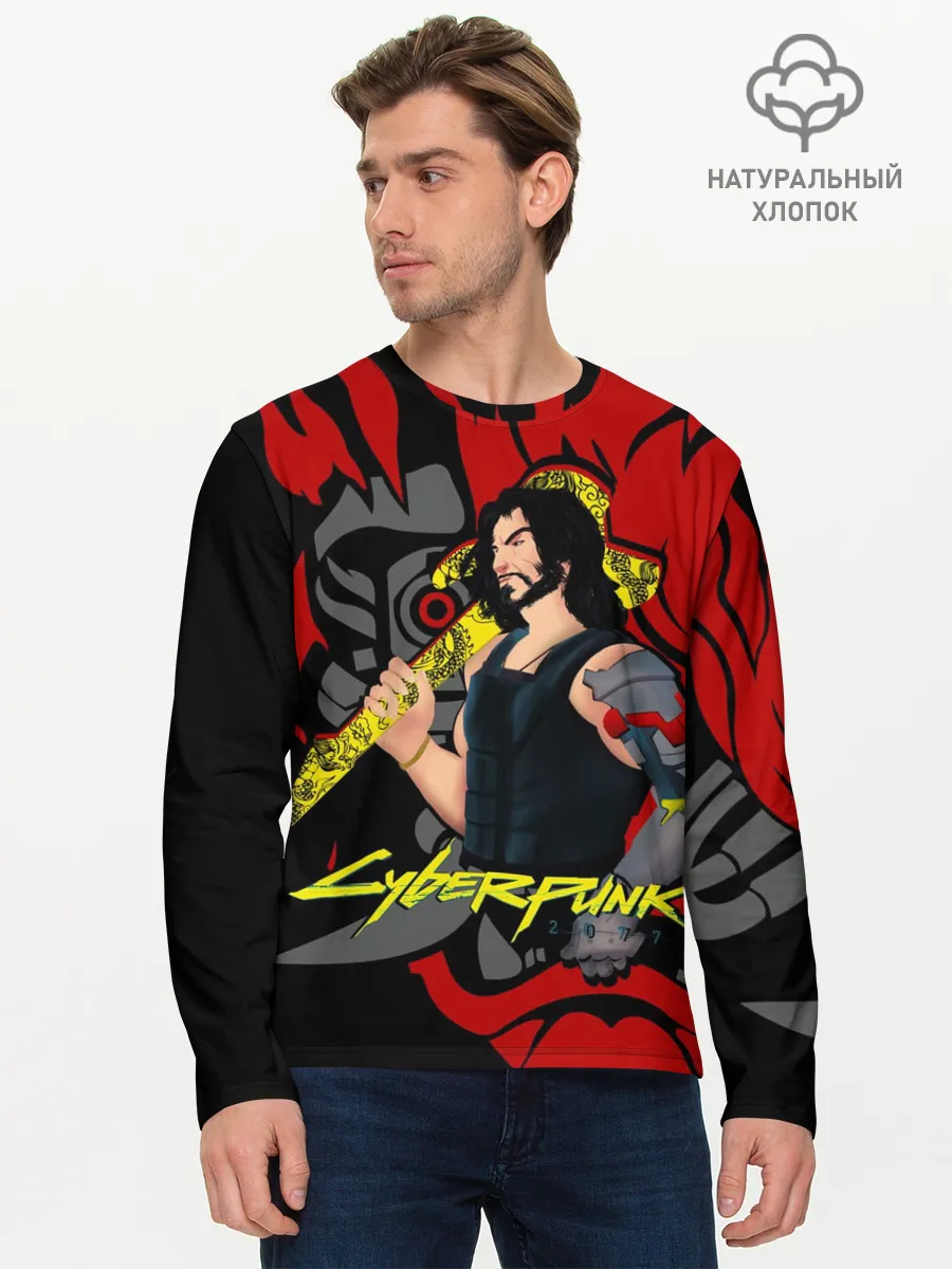 Мужской лонгслив базовый / CyberPunk 2077 | SAMURAI KEANU