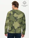 Мужской лонгслив базовый / вязаный принт милитари