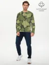Мужской лонгслив базовый / вязаный принт милитари