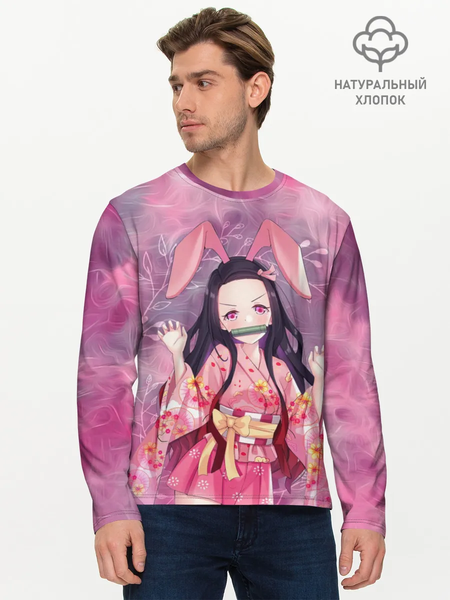 Мужской лонгслив базовый / Незуко Камадо