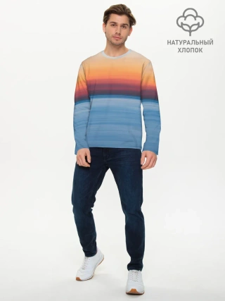 Мужской лонгслив базовый / Рассвет на берегу