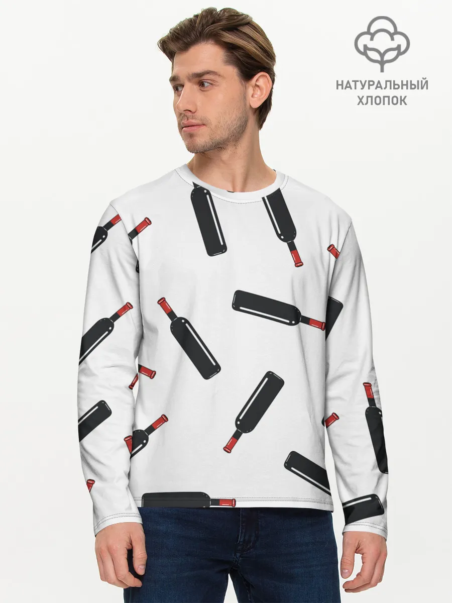 Мужской лонгслив базовый / винишко