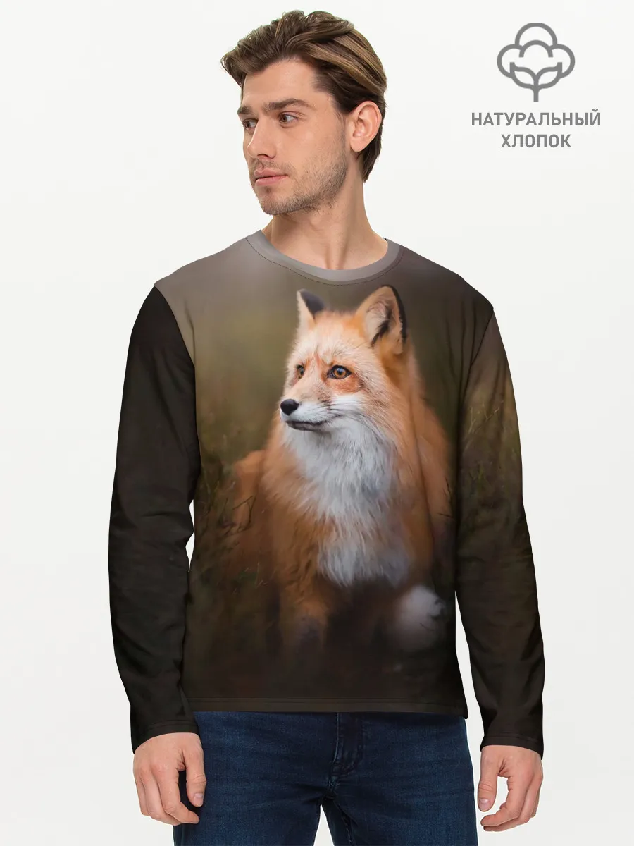 Мужской лонгслив базовый / Лиса-охотница