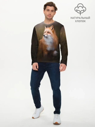 Мужской лонгслив базовый / Лиса-охотница