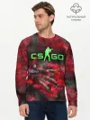 Мужской лонгслив базовый / CS GO Red heat
