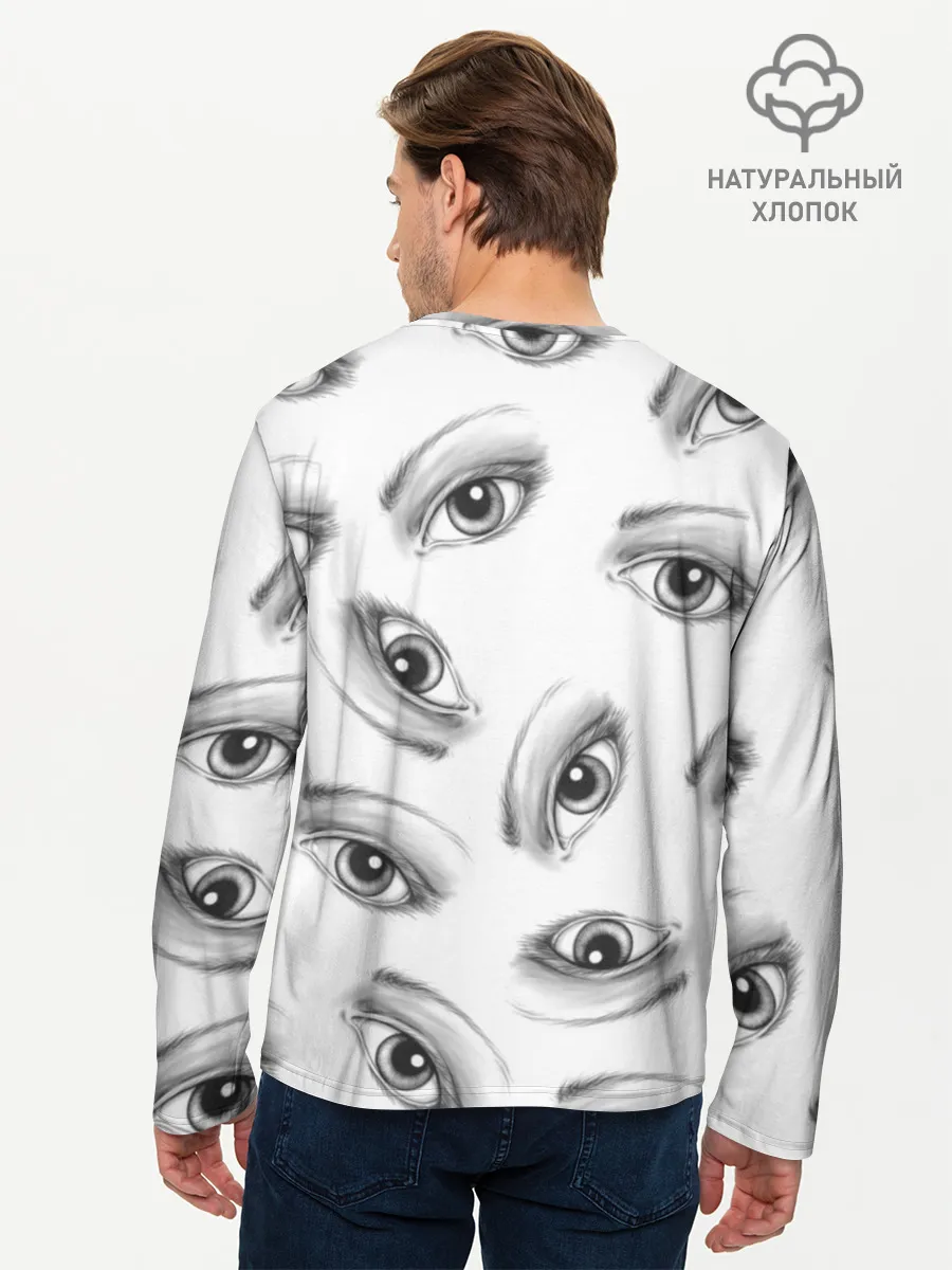 Мужской лонгслив базовый / глаза