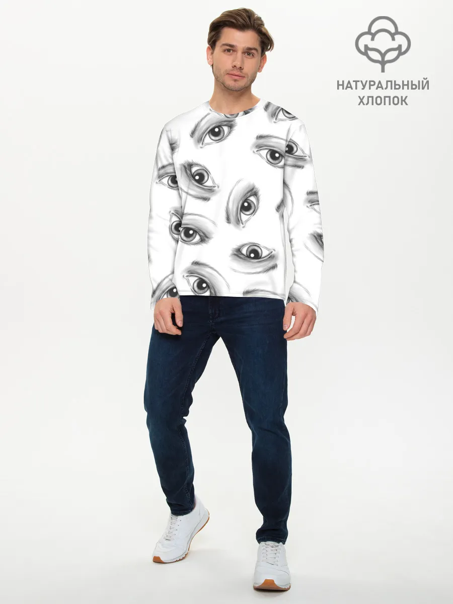 Мужской лонгслив базовый / глаза