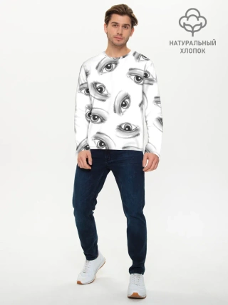 Мужской лонгслив базовый / глаза