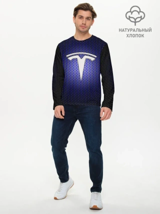 Мужской лонгслив базовый / Космические технологии TESLA