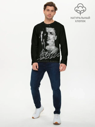 Мужской лонгслив базовый / Кристиано Рональдо автограф