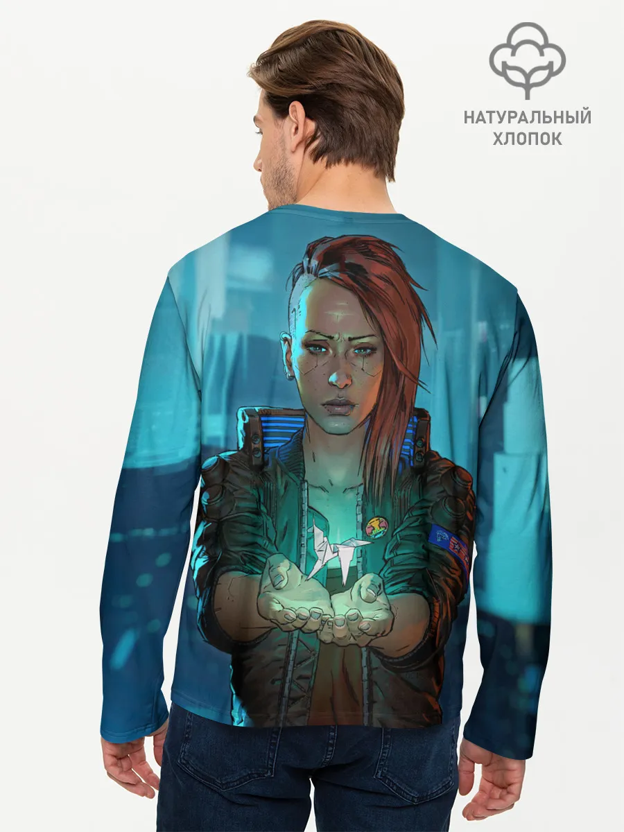 Мужской лонгслив базовый / cuberpunk 2077 melisa