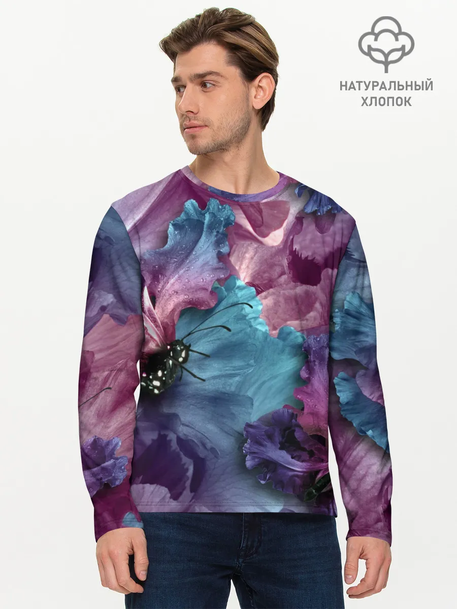 Мужской лонгслив базовый / Цветы