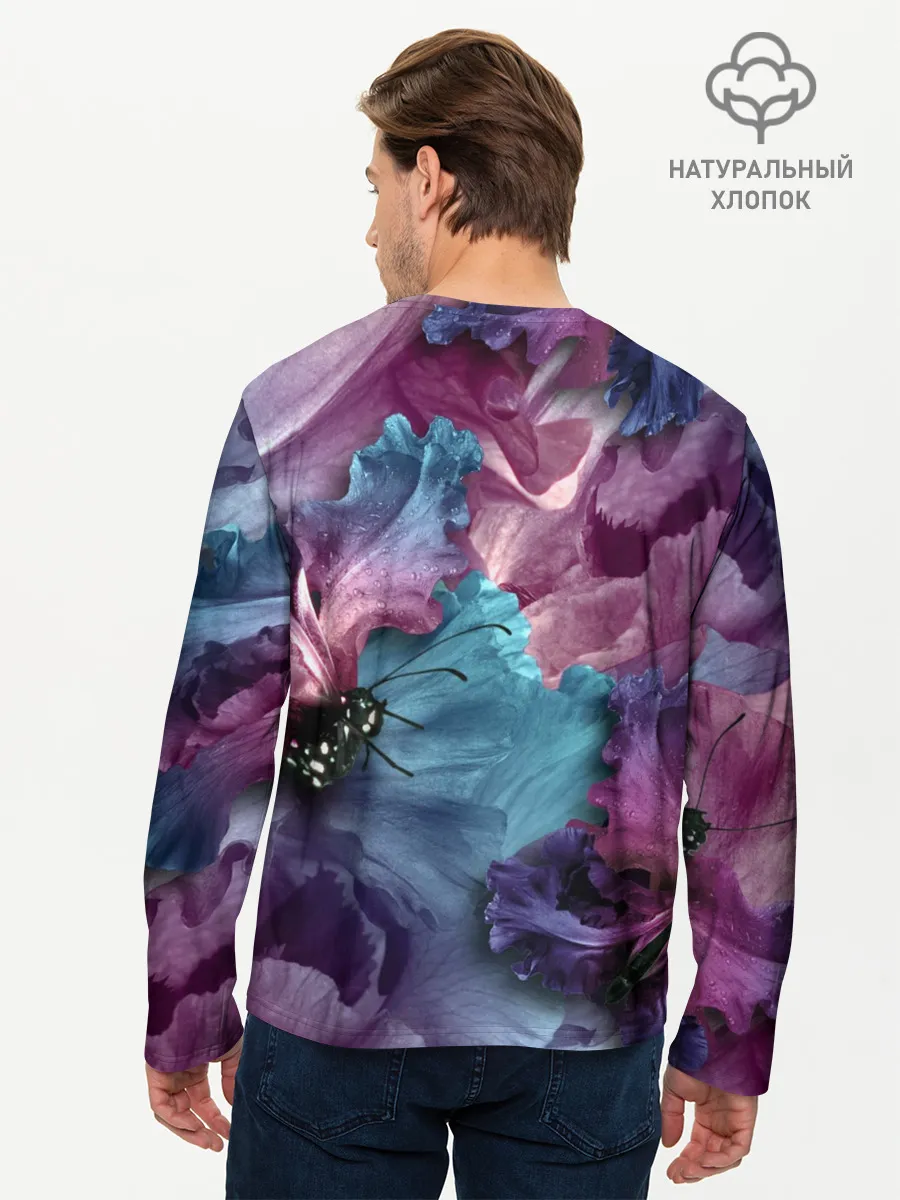 Мужской лонгслив базовый / Цветы