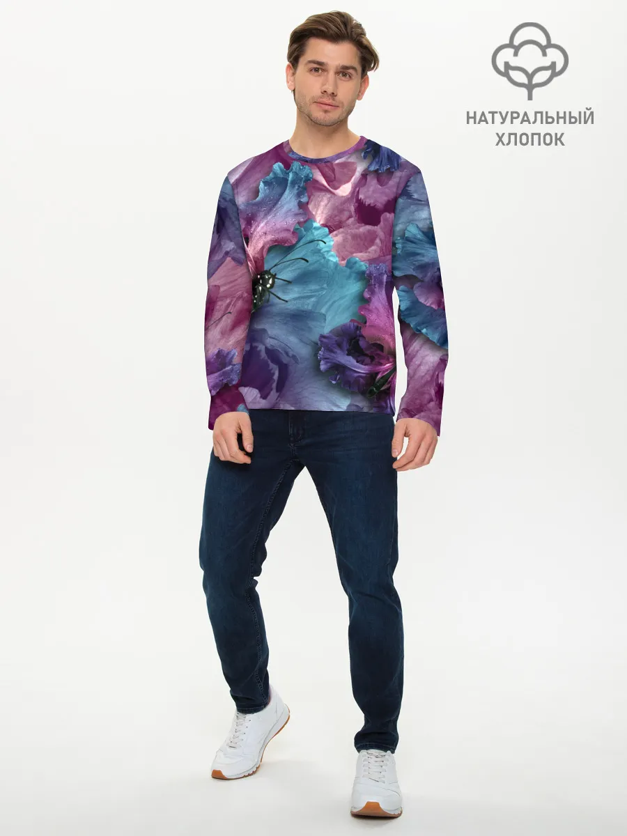 Мужской лонгслив базовый / Цветы