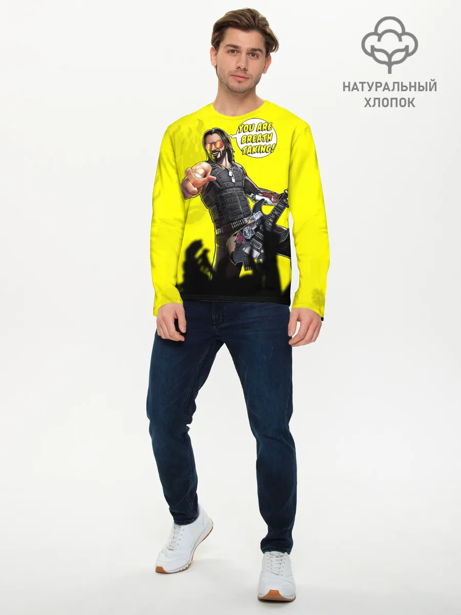 Мужской лонгслив базовый / Cyberpunk 2077 | Breathtaking