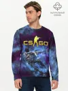 Мужской лонгслив базовый / CS GO Blue smoke