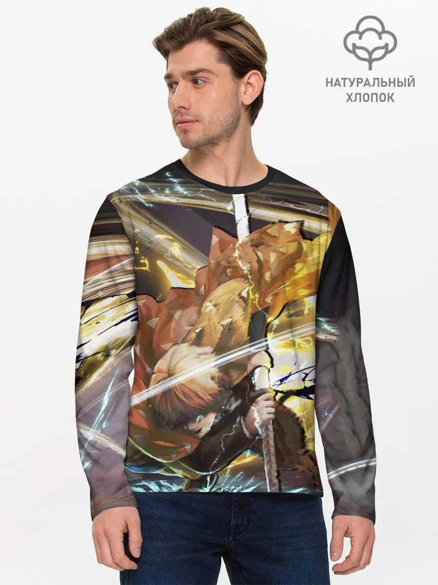 Мужской лонгслив базовый / Зиницу Агацума Клинок демонов