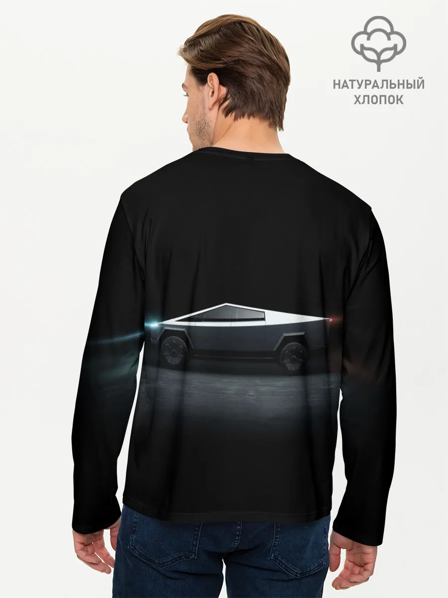Мужской лонгслив базовый / TESLA kibertruck