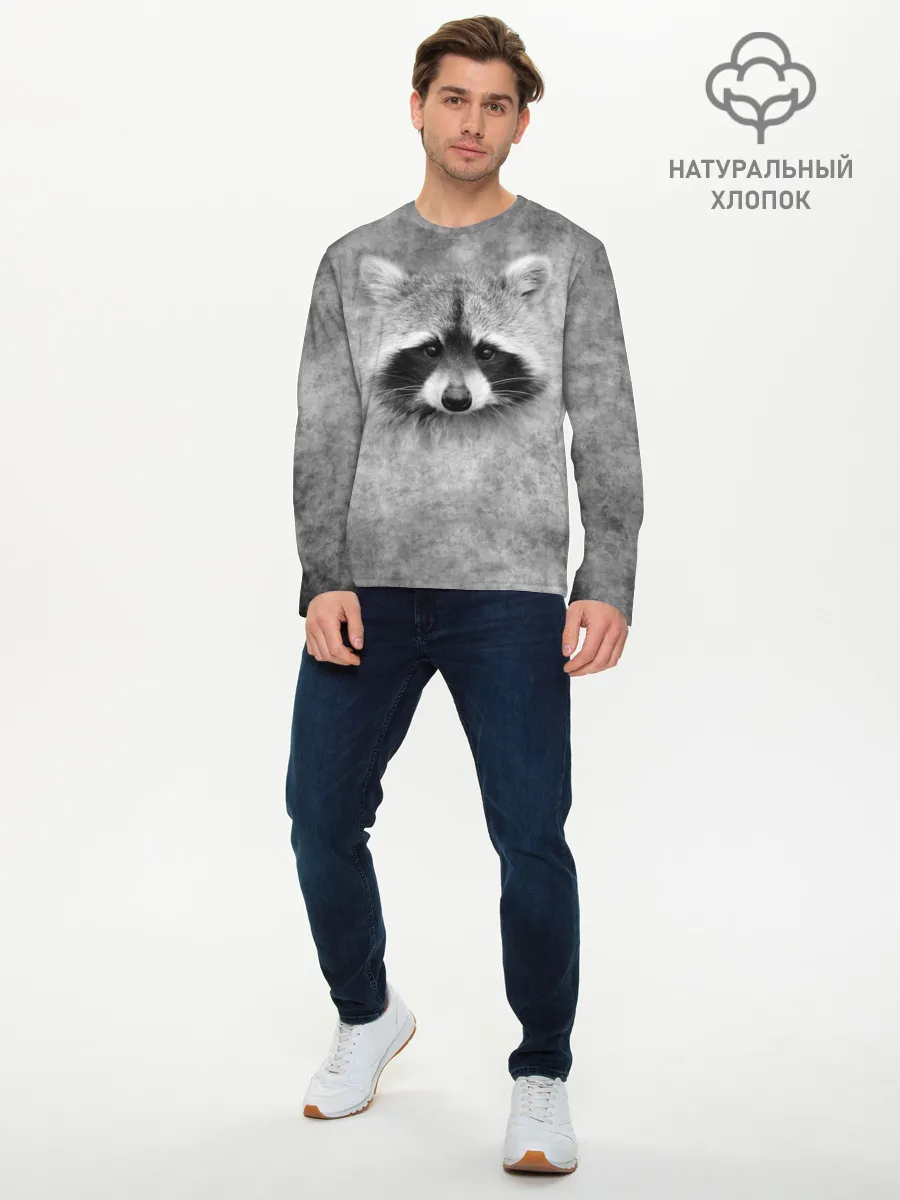 Мужской лонгслив базовый / Енот