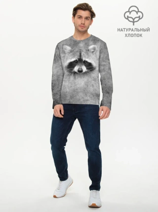 Мужской лонгслив базовый / Енот